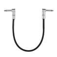 thumbnail image 4 of ammoon 3-Pack 1ft Right Angle Guitar Patch Cables - 1/4 Inch Silver Plugs, 30cm Length, Black PVC Jacket with OFC Core & Copper Spiral Shielding for Low Capacitance Signal Transparency and Noise, 4 of 7