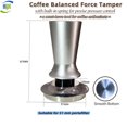 thumbnail image 1 of Tasseur à Force Équilibrée pour Café, avec Ressort Intégré pour Contrôle de Pression Précis, un Outil Indispensable pour les Amateurs de Café, pour Portafiltre de 51 mm, Fond Fluide, 1 of 13