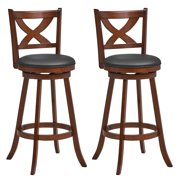 Costway Set of 2 Bar Stools 30" Classic Bar Height Swivel Chairs for Kitchen Pub