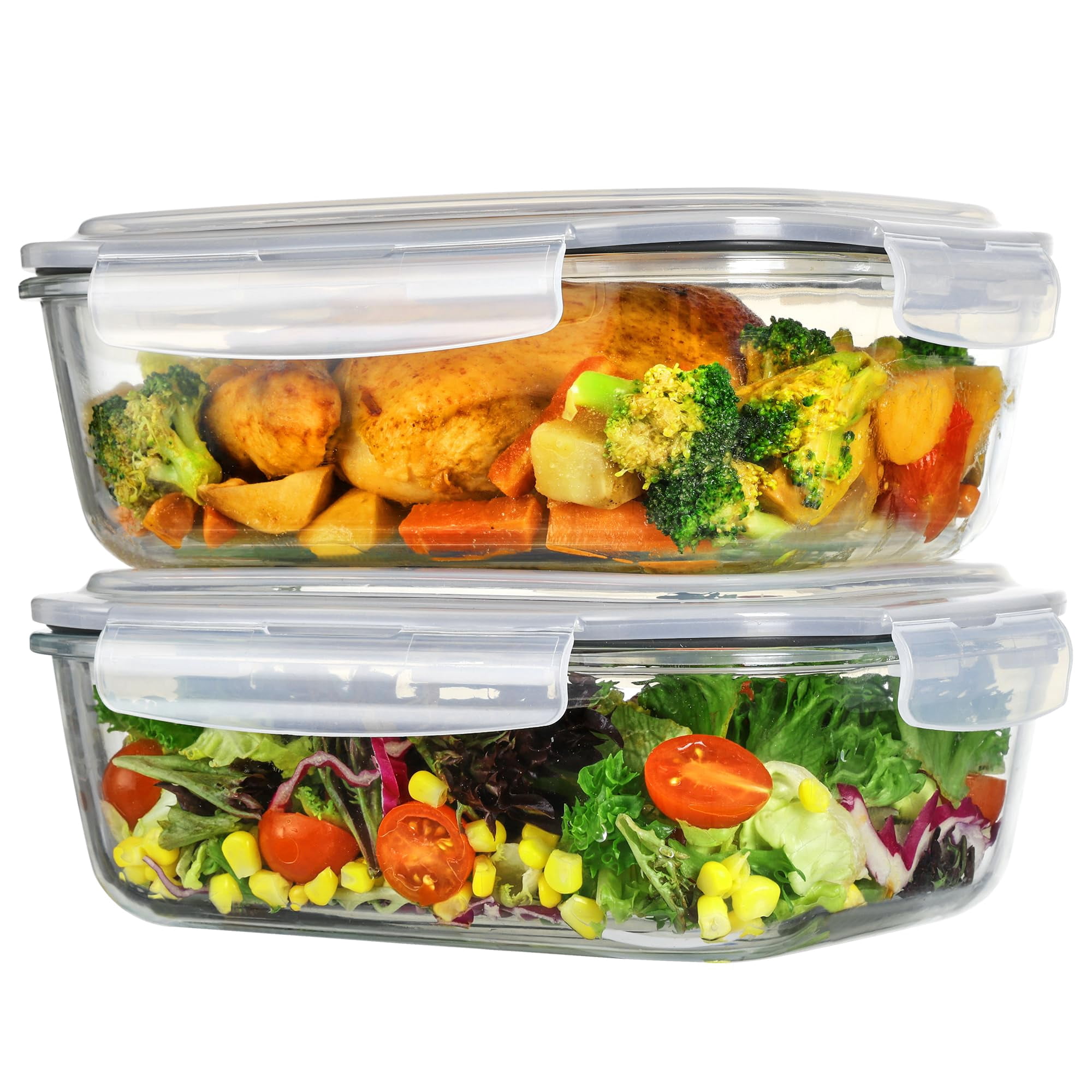 Vtopmart 2Pack 2260ml/ 76.4oz Large Glass Storage Containers with