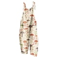 thumbnail image 2 of LOVZFMLL Women's Jumpsuit, Printed Summer Sleeveless Backless Loose Long Romper Beige, XL, 2 of 5