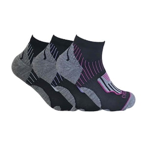 3 Paires Femmes Ancelle Respirante Chaussettes à vélo Sock Snob | Chaussettes sport avec talon pour femmes