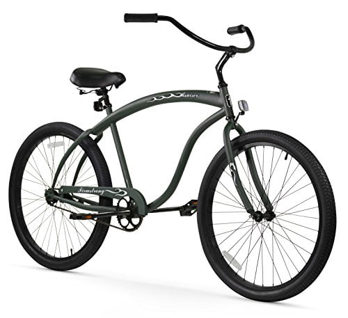 Firmstrong Bruiser Man Single Speed Beach Cruiser Bicycle, 26-Inch, Matte Army Green