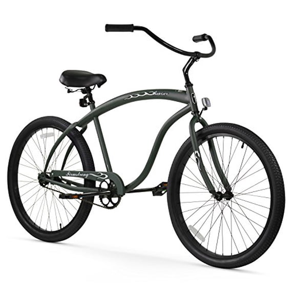 Firmstrong Bruiser Vélo de Plage Cruiser à une Vitesse pour Homme, 26 Pouces, Vert Armée Mat