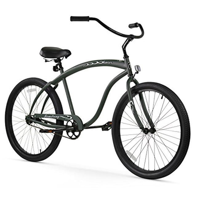 Firmstrong Bruiser Man Single Speed Beach Cruiser Bicycle, 26-Inch, Matte Army Green