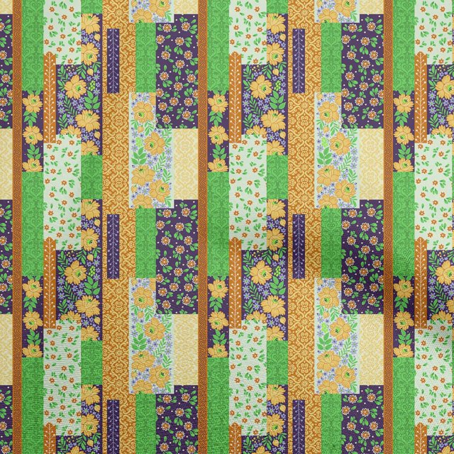 oneOone Cotton Poplin Dark Yellow Fabric Floral Craft Projects Decor Fabric Printed By The Yard 42 Inch Wide