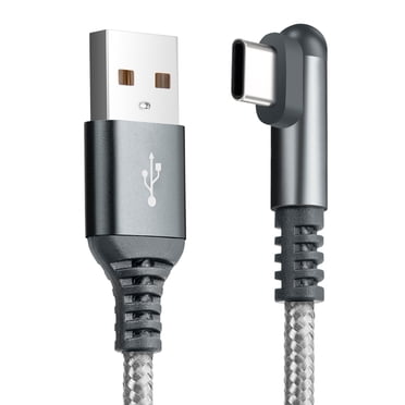 USB C Cable 5FT Right Angle, ROFAY 3.1A USB Type C Charger Cable Fast Charging Compatible with iPhone 16 Pro Max 15 Plus, Galaxy S25 Ultra S24, iPad Pro, MacBook Air (Gray)