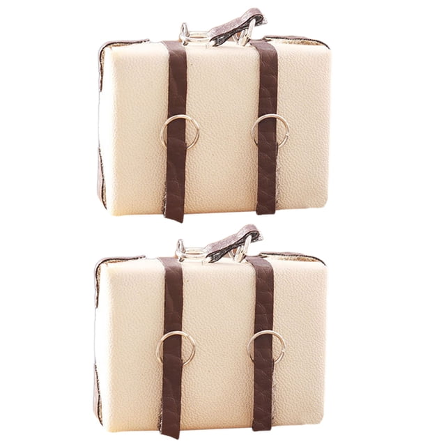 2 Pcs Mini Malle Vintage Maison de Poupée Valise Miniature Valise Mini Maison Valise Maison de Poupée Miniatures