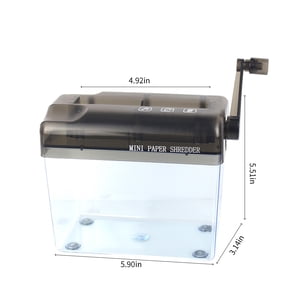 Herunwer Manuel portable Mini Déchiqueteuse de papier A6 Shredder de bureau droit-cut pour le bureau intérieur