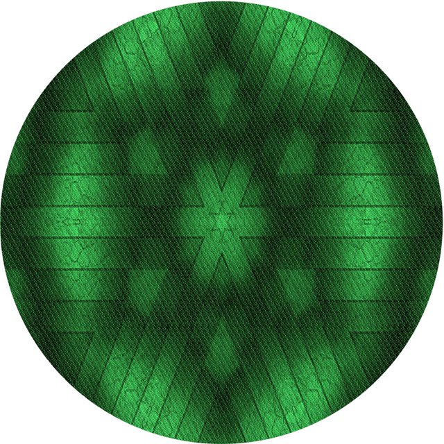 Ahgly Tapis Rond Lavable en Machine Intérieur Transitionnel Vert Émeraude Profond, 3 Pieds Rond