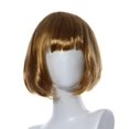thumbnail image 1 of Riforla Perruque Cheveux Courts Raides Roll Bang Petite Mascarade GD Perruques pour Femmes Or, 1 of 2