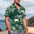 thumbnail image 4 of Pisexur Shirts for Man T Hommes Mode Décontractée Col Rabattu Imprimé Manches Courtes Chemise Boutonnée Blouse Verte, m Chemises de Golf Hommes & Chemises Hommes, 4 of 7