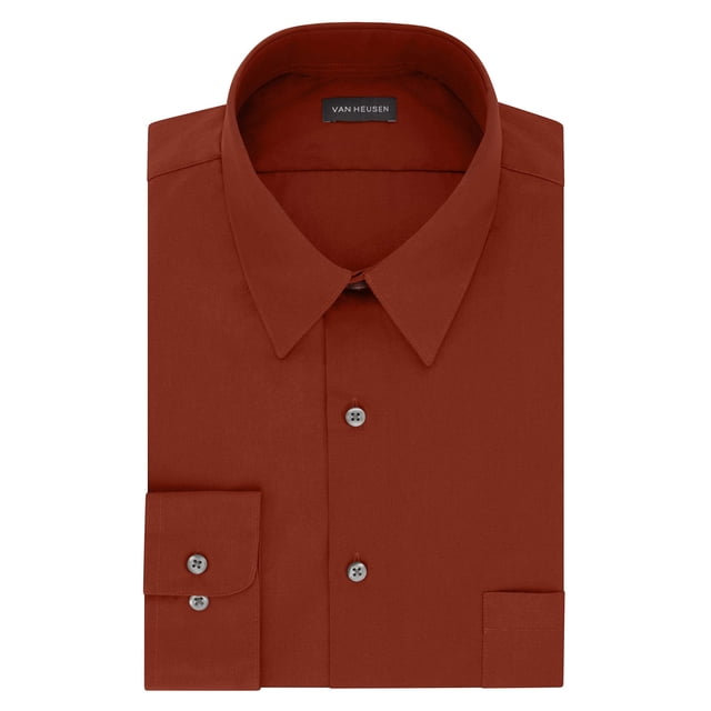 Van Heusen Men's Dress Shirt Fitted Poplin Solid