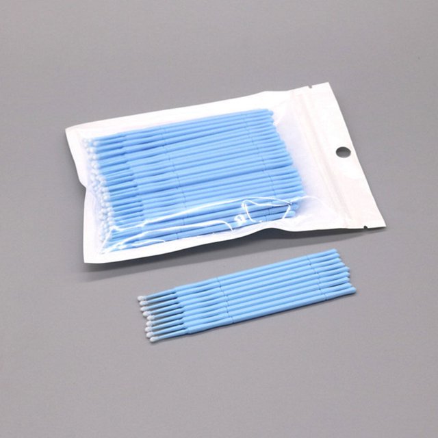 100 Pcs Tampons Jetables à Double Tête en Fibre Tampons de Maquillage Tampons Jetables Bâtons en Plastique Sourcils Cils Outils de Maquillage