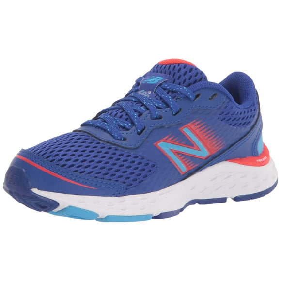 New Balance Kid's 680 V6 Lace-Up Running Shoe, Infinity Blue/Neo Flame/Vibrant Sky, 11 M US Little Kid (4-8 Years)