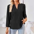thumbnail image 4 of Hauts à Manches Longues pour Femmes Mode pour Femmes Uni Col en V T-Shirt Ample à Manches Longues Haut T-Shirt à Manches Longues pour Femmes T-Shirts à Manches Longues pour Femmes T-Shirts Longs pour Femmes Hauts à Manches Longues pour Femmes, 4 of 9