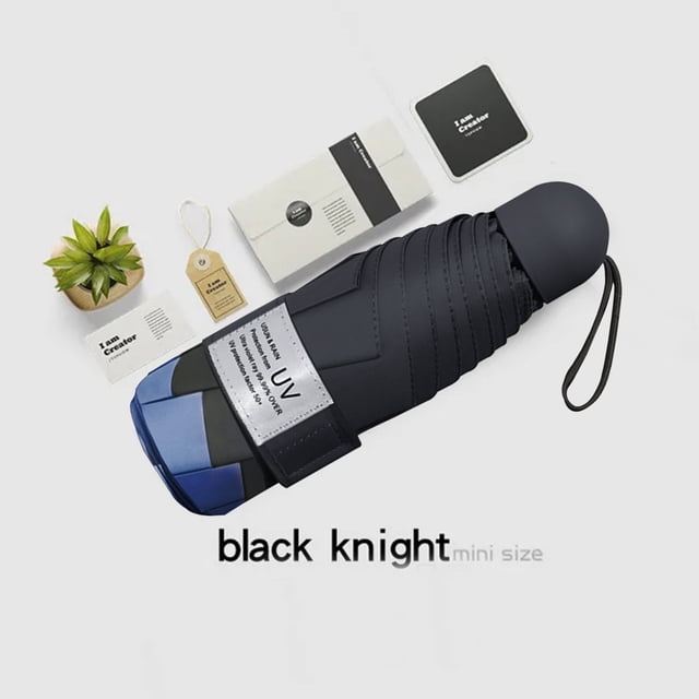 EGNMCR Camping et Randonnée Parapluie de Voyage Portable Coupe-Vent Compact Lampe de Poche LED Poignée Parapluie Auto avec Ruban Réfléchissant Parapluie en Alliage d'Aluminium Produits d'Ombrage