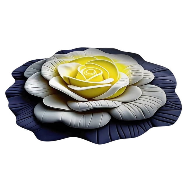 3D Visual Stereo Flower Design Mud Floor Mat for Living Room and Bedroom Stain Easy Care Rug for All Areas