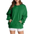 thumbnail image 1 of MeetoTime Women's Crewneck Sweatshirts Fall Long Sleeve Oversized Pullover Sweatshirts with Pockets, 1 of 5