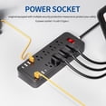 thumbnail image 4 of Cagogo US Standard Power Strip, Rallonge Robuste 2500 W avec 8 Prises CA, 6 Ports USB et 2 Ports Type‐C, Parasurtenseur Power Board pour Bureau à Domicile et Résidence Étudiante, Prise Électrique pour la Maison, 4 of 6