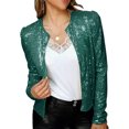 thumbnail image 3 of Kmbangi Women Sequined Jacket, Long Sleeve Open Front Fall Ladies Cardigan for Club Party, 3 of 9