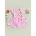 thumbnail image 4 of WIFORNT Justaucorps de Ballet pour Tout-Petites Filles, Tenue de Danse à Manches Courtes et Col Rond avec Jupe Amovible, 4 of 7