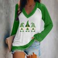 thumbnail image 2 of Pompotops Casual St. Patrick'S Day Imprimé Manches Longues Tops V-Neck Chemisier Femme, 2 of 4
