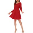 thumbnail image 2 of INSPIRE CHIC Robe de Fête en Tricot pour Juniors, Ligne A, Col Peter Pan, Manches Longues, au-Dessus du Genou, 2 of 4