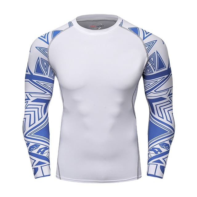 RUNQHUI Men's Long Sleeve Rash Guard Shirt Swimwear UV UPF 50+ Protection Swim Shirt Wetsuit Tops Type A L