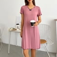 thumbnail image 5 of FAIWAD Robe de Nuit à Manches Courtes pour Femmes, Douce et Rembourrée, Robe de Nuit d'Été Courte, Robe de Pyjama Confortable, Robe T-Shirt, 5 of 5