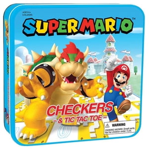 USAopoly CHECKERS & TIC TAC TOE: Super Mario vs. Bowser Board Game