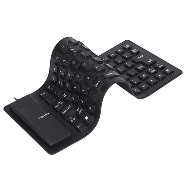 Soft Silicone Keyboard USB Wired Flexible Keyboard Silent Typing Foldable Keyboard Waterproof Dustproof Silent Keyboard Comfortable Touch 85 Keys Mute Keyboard