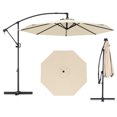 thumbnail image 1 of Gymax Parasol Déporté de Patio 10 Pi avec Base en X, Inclinaison Infinie et Rotation à 360° Beige, 1 of 10
