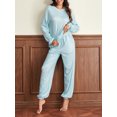 thumbnail image 3 of SUNSIOM Femmes 2 Pièces Pyjama Ensemble à Manches Longues Col Rond Gobelet Impression Tops Cordon Pantalons Ensembles de Vêtements de Nuit, 3 of 6