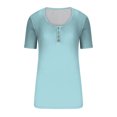 thumbnail image 3 of AherBiu Womens 2025 Ribbed Knit T Shirts Square Neck Slim Fitting Tshirts Summer Casual Basic Tops Blouses, 3 of 4