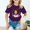 thumbnail image 2 of MEZZALL T-Shirt Graphique Mignon pour Fille, Col Rond, Manches Courtes, Tee d'Été Décontracté, T-Shirts Hauts, Violet, 11-12 Ans, 2 of 5