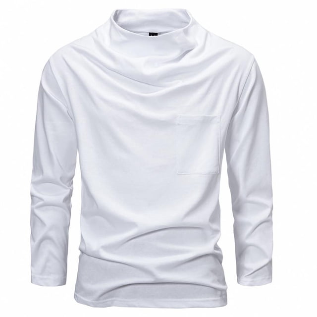 GigrtiJin Chandail à Col Roulé pour Homme Ajusté Col Montant Chandails Thermiques Décontractés sous-Vêtement à Manches Longues Haut de Base Uni