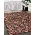 thumbnail image 2 of Ahgly Tapis Rond Abstrait Rouge pour Intérieur, 8 Pieds Rond, 2 of 6