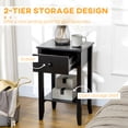 thumbnail image 4 of HOMCOM Ensemble de 2 Tables d'Appoint, Tables de Bout avec Tiroir et Tablette Inférieure, 4 of 10
