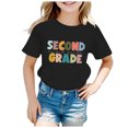 thumbnail image 2 of TZEWGL Hauts pour Fille Garçon Rentrée Scolaire Saison Imprimé Col Rond Manches Courtes Vêtements pour Filles Garçons Taille 12-13T, 2 of 4