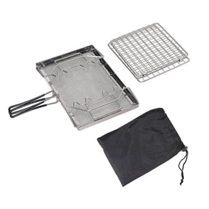 Portable Camping Toaster, Foldable 304 Stainless Steel Outdoor Stovetop Toaster for Hiking, Camping Picnic (Compact Storage Design)