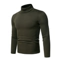 thumbnail image 2 of RKSTN T-Shirts à Manches Longues pour Hommes Col Roulé Hauts Unis Automne Hiver Doux Extensible Blouse de Base Hauts, 2 of 6
