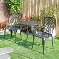 thumbnail image 1 of 3 Pcs Cast Aluminum Patio Bistro Set Table & 2 Chairs Furniture Set, 1 of 5