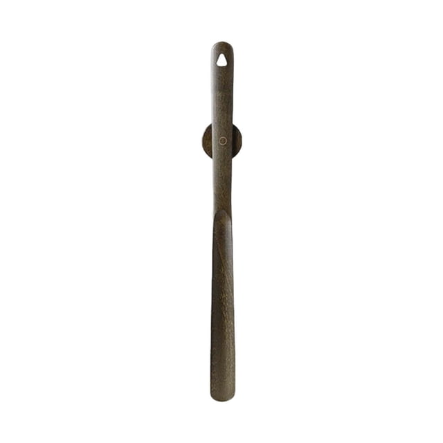Long Handle Wooden Shoe Horn With Base For Easy On Shoe Removal Durable Shoe Helper For Entryway Living Room