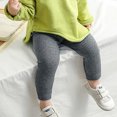 thumbnail image 1 of Leggings for Toddler Girls Ribbed Footless Tights Solid Color Strethcy Ankle Length Pants, 1 of 4