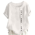 thumbnail image 1 of Plebaso Hauts d'Été pour Filles Manches Courtes Col Rond Chemises Décontractées Blouses de Plage Légères et Amples pour Enfants, 1 of 4