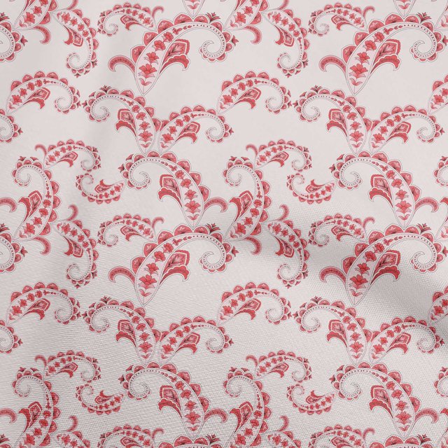 oneOone Silk Tabby Light Pink Fabric Asian Paisley Craft Projects Decor Fabric Printed By The Yard 42 Inch Wide