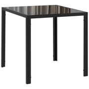 HOMCOM Modern Square Dining Table for 2-4 People with Tempered Glass Top
