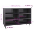 thumbnail image 4 of vidaXL Sideboard High Gloss Grey 103.5x35x70 cm Engineered Wood, 4 of 5