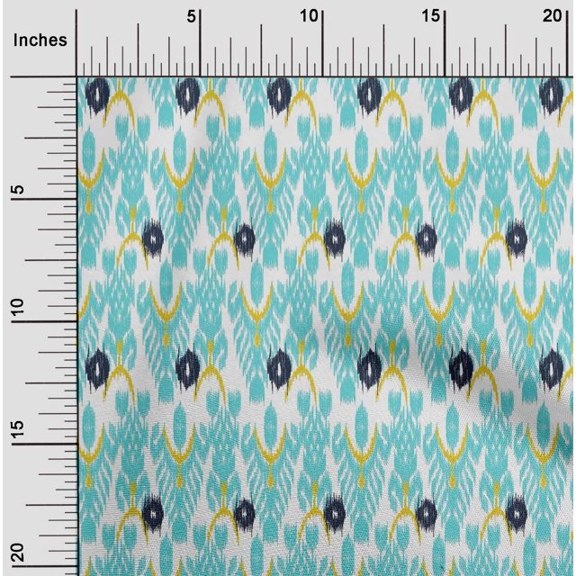oneOone Cotton Poplin Fabric Tree Style Ikat Fabric Prints By Yard 56 Inch Wide